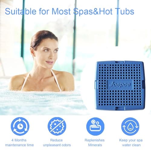 Hot Tub Mineral Cartridge for Sundance Spas with 4 Months Lifetime,Silver Ion Cartridge,Spa Mineral Cartridge Makes Your Spa Water Clean and Clarified(2-Pack,Blue)