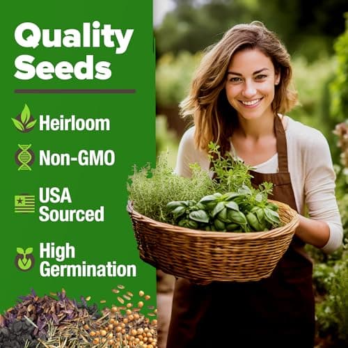 HOME GROWN 15 Culinary Herb Seeds 4,500+ Heirloom 𝗡𝗢𝗡-𝗚𝗠𝗢, 𝗨𝗦𝗔-𝗦𝗢𝗨𝗥𝗖𝗘𝗗 High Germination Rate, for Planting Indoor Hydroponic Outdoor, Gardening Gifts for Women Men, Mothers Day Gifts