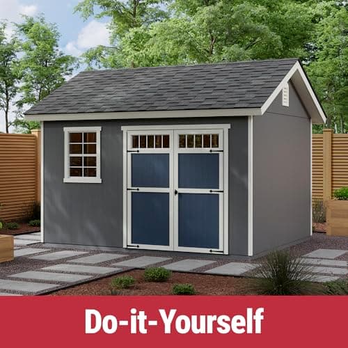 Handy Home Products Beachwood 10x12 Do-it-Yourself Wooden Storage Shed with Floor Kit- Does not Include Paint or Roofing Shingles
