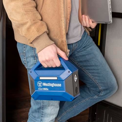 Westinghouse 155Wh 150 Peak Watt Portable Power Station & Solar Generator, Modified Sine Wave AC Outlet, Backup Lithium Battery for Camping, Home, Travel, Indoor/Outdoor Use (Solar Panel Not Included)
