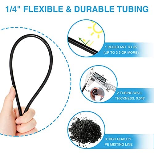 Bonviee Misters for Outside Patio, 75FT (23M) Patio Misting System, Outdoor Misters for Patio Cooling, 28 Brass Mist Nozzles, 3/4" Adapter, DIY Water Misters for Cooling Outdoor Garden Greenhouse