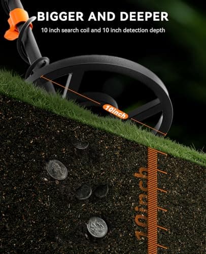 SUNPOW Metal Detector for Adults Professional - Waterproof Higher Accuracy 5 Modes Gold Metal Detector with Strong Anti-Interference, Advanced DSP Chip, 11" Detection Depth - OTMD09
