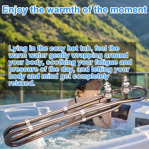 5.5kw Titanium Hot Tub Heater Element for Balboa Spa Heater Element，Flo-Thru Universal Hot Tub Heater Replacement Element（10 in）