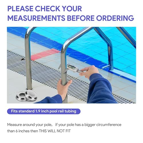 Universal Fit Pool Ladder Escutcheon Plates 4Pack,Blasoul Stainless Steel Cover Plate for 1.9" Inground Pool Handrail