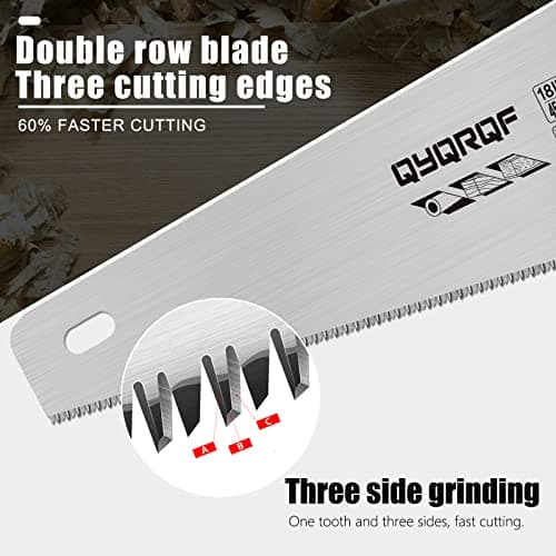 14 Inch Hand Saw, Heavy Duty Wood Saw with Ergonomical Handle Rust-proof Handsaw for Sawing Pruning Gardening Wood Plastic and Drywall (orange)