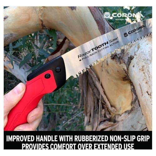 Corona Tools 14-Inch RazorTOOTH Pruning Saw | Tree Saw Designed for Single-Hand Use | Curved Blade Hand Saw | Cuts Branches Up to 8" in Diameter | RS16020, Red