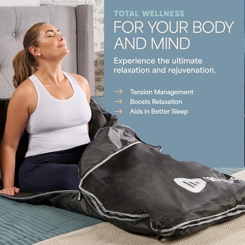 Lifepro Infrared Sauna Blanket – Portable Personal Sauna for Detox & Relaxation – Infrared Blanket with Adjustable Heat (86°F-158°F) & Timer – Waterproof, Sweat-Resistant & Comfortable Fit 5ft × 2.6ft