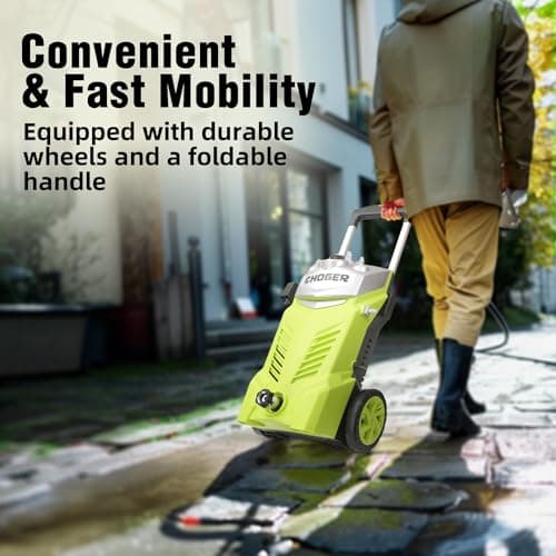 Electric Pressure Washer, 4500PSI 2.7GPM Electric Power Washer with Foam Cannon, 4 Nozzles, 35FT Power Cord, 25FT Hose, Turbo, Dirty Cut, Brush, Pressure Washer for Cars