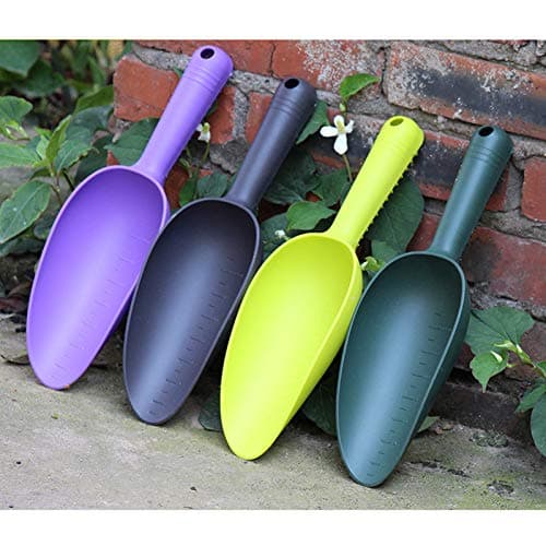Ewer 4 Pack Plastic Garden Shovel,Garden Scooper Shovel,Plant Hand Shovel Trowels with Scale,Small Shovels for Gardening Kids Soil Transplanting Weeding Digging Planting,Multicolor,122616EIU8SQE
