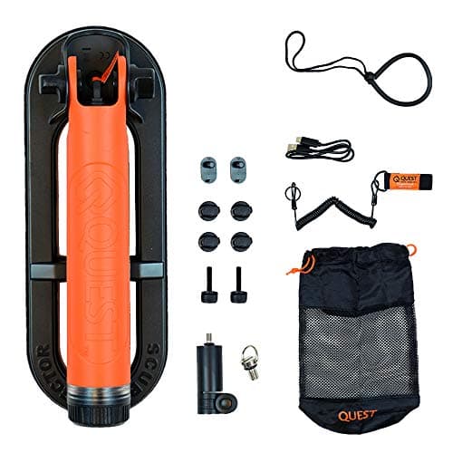 Quest Waterproof Pulse Induction Pinpointer Scuba Tector Pro with LED Indicator, Audio Vibration Alarm, Foldable Convenient to Carry