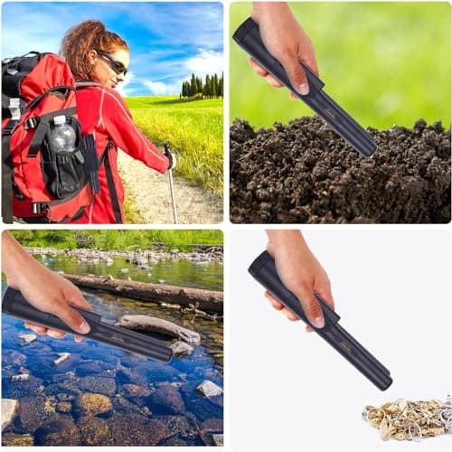 Metal Detector Pinpointer,Fully Submersible Waterproof IP68 Handheld Pin Pointer Wand, Search Treasure Pinpointing Finder Probe with 9V Battery for Adults, Kids… (Black)