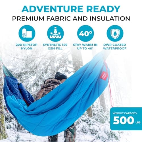 Grand Trunk 360 ThermaQuilt 3-in-1 Hammock Underquilt, Blanket and Sleeping Bag (Blue/Navy Blue)