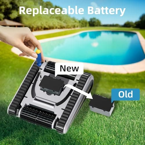 Pool Vacuum for Inground Pools, Cordless Robotic Pool Cleaner, Pool Vacuum with Upgraded Triple-Motor, Wall Climbing, Waterline Cleaning,150 min Battery Life for Pool Up to 2050 Sq.ft