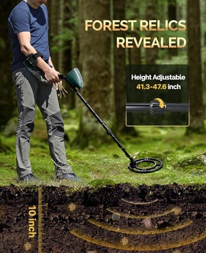Metal Detector for Adults Professional - IP68 Waterproof Metal Detector, High Accuracy, A-M, Disc, Notch & Pinpoint Modes, Bigger LCD Display, 10” Waterproof Search Coil, New Advanced DSP Chip
