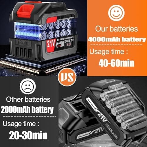 Cordless Weed Wacker Electric Weed Wacker Battery Powered with 21V 4.0Ah Battery Operated Grass Trimmer 3 in 1 Weed Trimmer Lawn Edger Brush Cutter for Lawn Garden Pruning Trimming