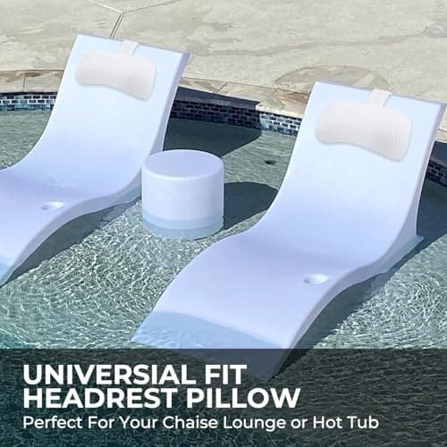 Headrest Pillow for Patio Chaise Lounge，Hot Tub Pillow for Headrest, Universal Height Adjustable Chaise Lounge Pillow for Sunbathing Swing Pool Furniture