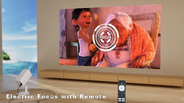 [Netflix-Licensed/Telescopic Stand] PANSEBA Smart Projector with WiFi and Bluetooth, Auto Keystone Mini Projector,4K Support Outdoor Movie Projector with Zoom, Home Theater Projector for Phone