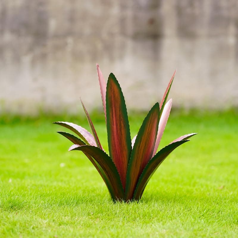 Metal Agave Plants Home Decor, Enlarge Thickened Metal Agave Garden Art for Outdoor Decor, Patio Lawn, Garden Sculpture Statue Green(2PCS)