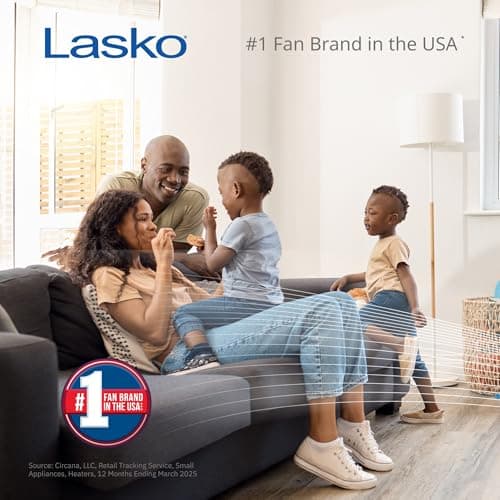 Lasko 4890 Elegant Living Fan with Remote Control-Features Accent Lighting and Widespread Oscillation-Perfect for Outdoor Patios, Decks, or Balconies, Brown