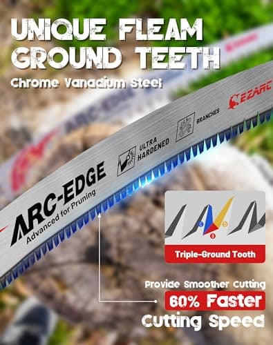 EZARC Japanese Teeth Reciprocating Saw Blade 15 Inch, Arc Edge Wood Pruning Saw Blades 6TPI for Tree Trimming, Wood Cutting, 3 Pieces