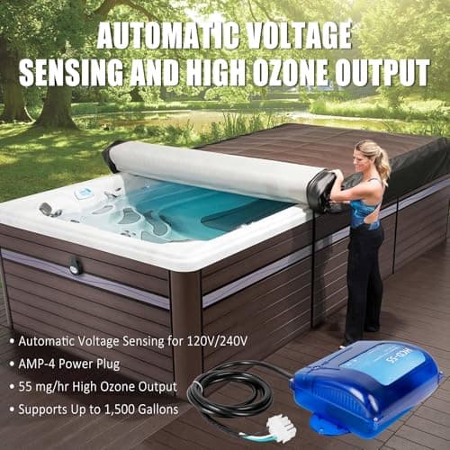 HCD-55 Spa Ozone Generator Kit - Universal 120V/240V Compatibility for All Hot Tubs & Swim Spas up to 1500 Gallons, Complete Set with Accessories