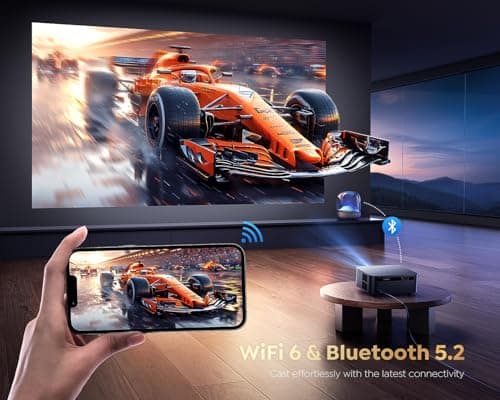 [1200 ANSI/Google TV/Voice Control]Smart Projector with WiFi 6 and Bluetooth, Netflix-Licensed 4K Support, Outdoor Movie Proyector, 1080P Home Ceiling Auto Focus Projector, PUTRIMS K12 Gray