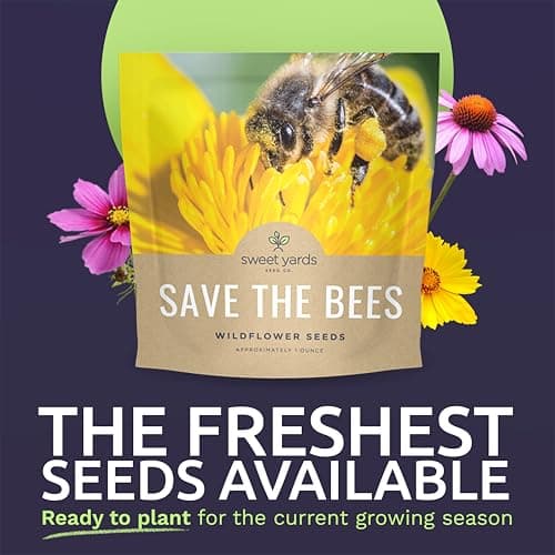 Bee Friendly Wildflower Seed Mix - Bulk 1 Ounce Packet - Over 7,500 Open Pollinated Seeds - Save The Bees!