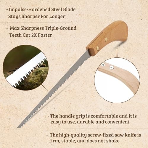 Hand Saw for Trees & Cutting Branches - Pruning Saws with SK5 Steel Blade for Smooth & Precise Cuts - Handsaws for Camping, Gardening, Wood, Hiking, Landscaping & Carpentry - Portable Saw