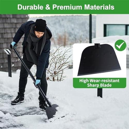 Multifunctional Garden Cleaning Shovel, Heavy Duty Steel Flat Shovel with 55" Adjustable Handle, Floor Weeding Scraper, Outdoor Spade Tool for Weeding, Lawn Edging, Digging, Ice Removal