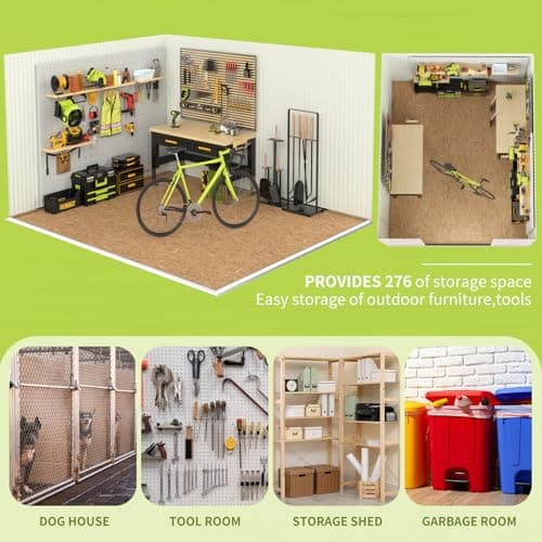 Metal Storage Shed,Outdoor Storage Building 10x12,Large Backyard Shed with Lockable Doors,Waterproof Outside Storage Sheds