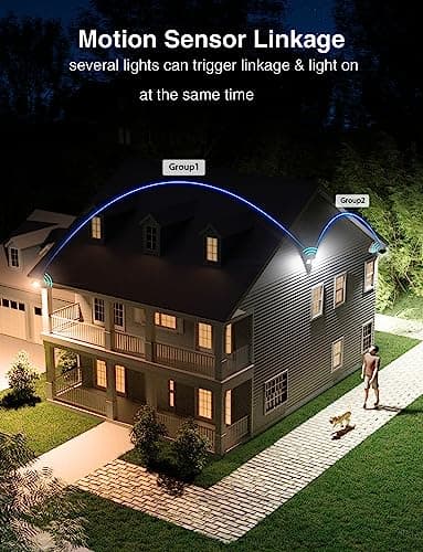 Onforu 100W Smart LED Security Lights Motion Sensor Outdoor 9000LM, 2500K-6500K, WiFi Alexa Flood Light APP Control, Motion Detector with Adjustable 3 Head, IP65 Wall Light for Yard (Black)