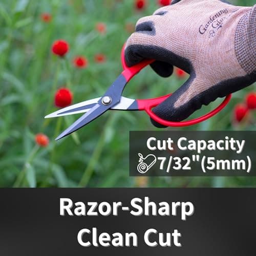 Garden Scissors 6.5” Razor Sharp Japanese Carbon Steel Blade, All Purpose Garden Shears for Trimming Bonsai, Flowers, Plants, Made in JAPAN