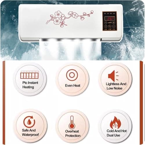Mini Wall Mounted Air Conditioner Quiet Wall AC Unit For Bedroom 2 In 1 Smart Air Conditioner Cooler And Heater Combo With Remote Control, Portable Air Conditioner For Bedroom, Garage, Nursery
