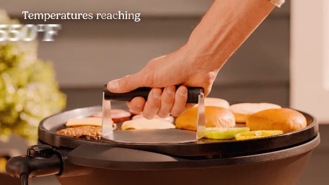 Cuisinart Indoor/Outdoor Electric Griddle, 2-in-1 Portable BBQ with Flat Top Non-Stick Cooking Surface, Adjustable Heat, Stand/Tabletop Options for Cookouts, Barbecues & Small Spaces, No Tools Needed