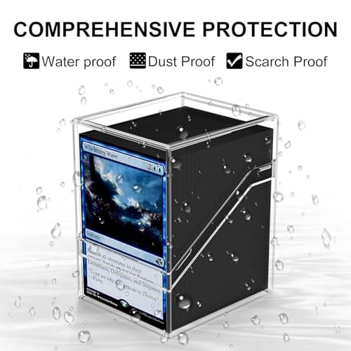 Mlikero Card Deck Cases, 6 Pack Acrylic Commander Deck Box Holding 100+ Sleeved Cards with 6 Dividers, Clear Card Storage Box Fit for MTG, TCG, Sports Cards