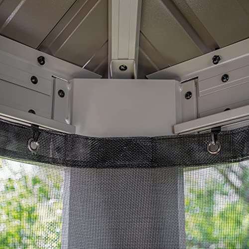 Sojag Outdoor 10' x 10' Monaco Hardtop Double Roof Gazebo Outdoor Sun Shelter, Champagne