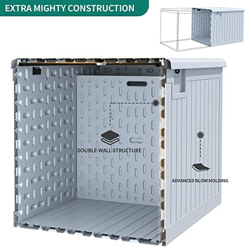 YITAHOME 230 Gallon Double-Wall Deck Box with Divider & Side Handles, Outdoor Large Storage for Patio Furniture Cushions, Garden Pool Accessories, Water Resistant & Lockable