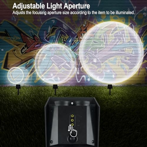T-SUN Solar Spotlights for Trees, Solar Powered Sunset Projector Lights, 2 Lighting Modes Solar Landscape Spotlights Solar Garden Lights for Trees, Flag, Garden, Yard, Pathway, Patio(White-2 Pack)
