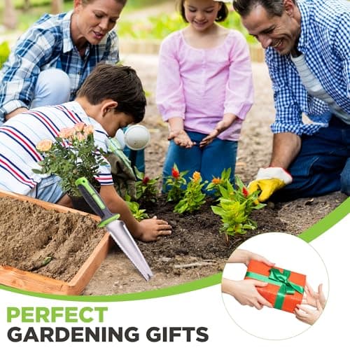 WORKPRO Hori Hori Garden Knife, Garden Tools with Oxford Sheath, 7" Stainless Steel Blade with Cutting Edge, Multi-Purpose Weed Puller tool with Hanging Hole for Planting, Weeding, Digging