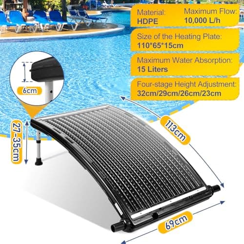 2025 Upgraded Solar Pool Heater with Adjustable Support Feet, Inground Pool Solar Heater, Above Ground Pool Heater, Solar Water Heater, Pool Heater for Above Ground Pool（2 Set）