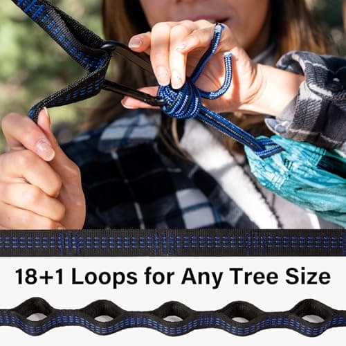 Kootek Camping Hammock 400 lbs Capacity, Portable Hammocks with Tree Straps & Attached Carry Bag, Camping Essentials Gear, Perfect for Outside Indoor Hiking Beach Backpack Travel