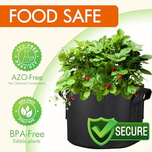 Gardzen 2-Pack 50 Gallon Grow Bags, Aeration Fabric Pots with Handles, Pot for Plants