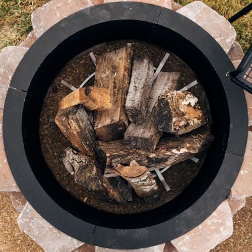 Titan Great Outdoors 33" Diameter Steel Fire Pit Liner Ring Heavy Duty DIY In-Ground Outdoor Build Your Own Bonfire