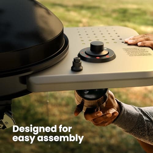 COWSAR Portable Propane Gas Grill 15,000 BTUS,BBQ Gas Grill with 348 SQ Inch Large Cooking Areas, Quick-Fold Legs & Wheels, Portable & Foldable BBQ Grill for Camping/Tailgating/Picnic, Black