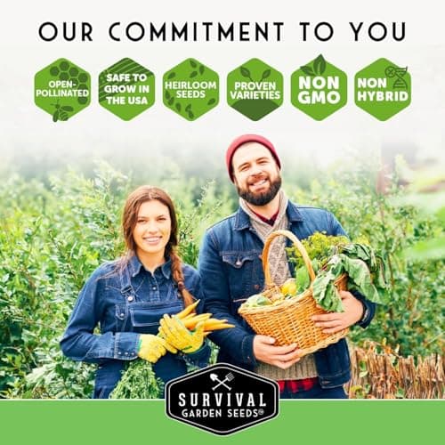 Survival Garden Seeds Home Garden 30 Variety Pack - 18,500+ Heirloom Vegetable, Fruit Seeds - Non-GMO, Non-Hybrid, Open-Pollinated for Outdoor & Indoor Gardens, Prepping, Hydroponics, Survival Food