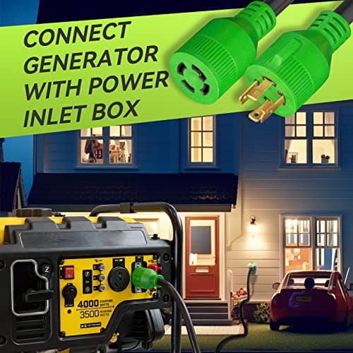 RVMATE 30 Amp Generator Cord 4 Prong 10 Feet, NEMA L14-30P/L14-30R, 125/250V Up to 7500W 10 Gauge SJTW Generator Extension Cord, ETL Listed