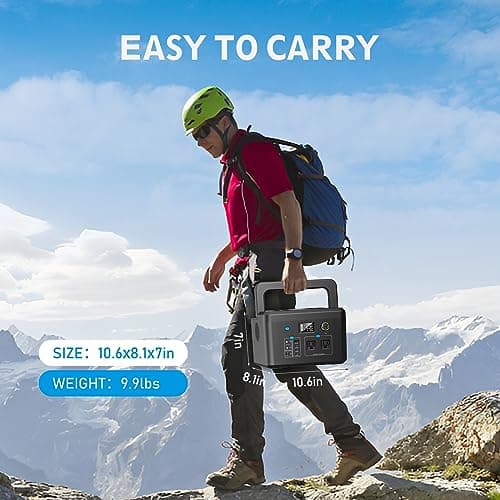 Portable Power Station 600W, Powkey 296Wh Battery Backup with 2 Pure Sine Wave AC Outlets, USB-C PD100W and 2 Wireless Chargers, Solar Generator (Solar Panel Optional) for Outdoor Camping/RVs/Home Use