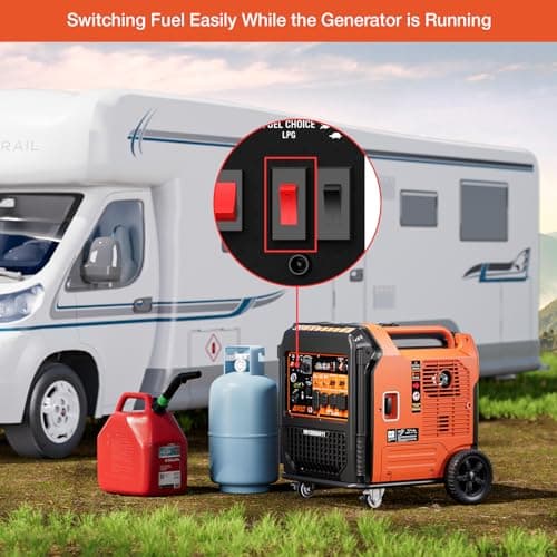 AIVOLT 11250 Wattages Dual Fuel Portable Inverter Generator Super Quiet Gas Propane Powered Remote/Electric Start Outdoor Generator ATS Ready for Home Back Up Food Truck, 50 State Approved