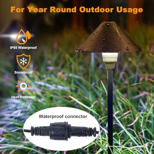 Low Voltage Pathway Lights with Timing Plug, Low Voltage Landscape Lighting, Waterproof Landscape Path Lights Outdoor Garden Lights for Flower Bed Yard Lawn Backyard Walkway Driveway, Set of 4