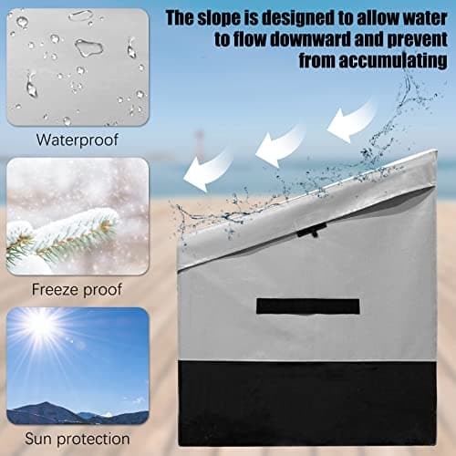 Outdoor Waterproof Storage Box, 150 Gallon, Waterproof PE Tarpaulin Deck Box w/Galvanized Metal Frame, All-Weather Protection & Portable, for Porch, Garden, Poolside, and Yard (Black & Grey)